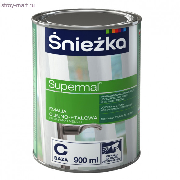 Эмаль «Supermal» масляно-фталевая (База С) trans. 4,5 л. «Sniezka» / Польша - С-000086022