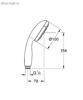 Лейка для душа Tempesta New I 1 режим Grohe 27923000 Лейка для душа Tempesta New I 1 режим Grohe 27923000