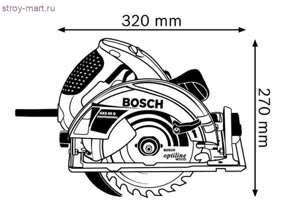 Ручная циркулярная пила Bosch GKS 65 G Professional - 601668903 Ручная циркулярная пила Bosch GKS 65 G Professional - 601668903