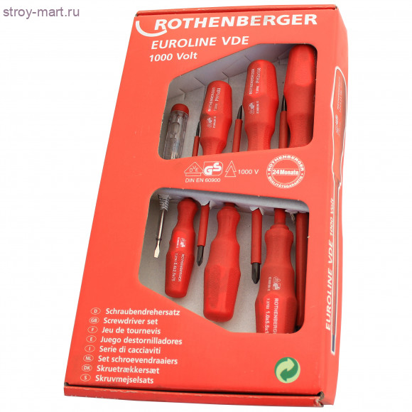 Набор отверток 4 шлицевых, 2 крестовые Rothenberger 73570 Набор отверток 4 шлицевых, 2 крестовые Rothenberger 73570