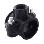 Седелка ПЭ для врезки под давлением Дн 63х3/4 с резьбовым выходом РосТурПласт 11586 Седелка ПЭ для врезки под давлением Дн 63х3/4 с резьбовым выходом РосТурПласт 11586