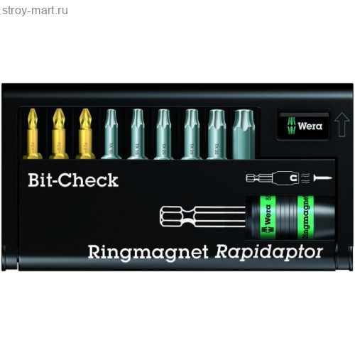 Набор бит 8855/67-9 Bit-Check Держатель Rapidaptor 056388 - WE-056388 Набор бит 8855/67-9 Bit-Check Держатель Rapidaptor 056388 - WE-056388