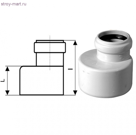 Переход PP-H Skolan Дн 100х50 б/нап в комплекте б/ш Ostendorf 335720 Переход PP-H Skolan Дн 100х50 б/нап в комплекте б/ш Ostendorf 335720