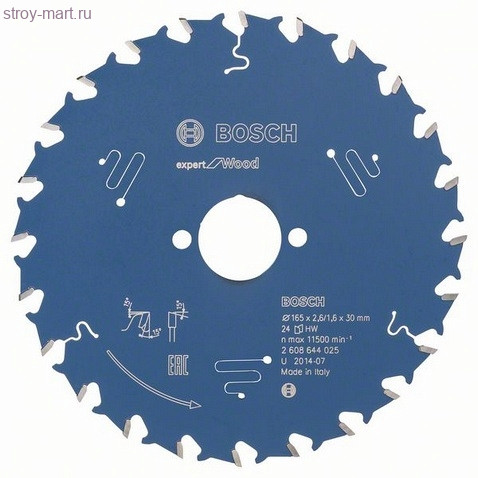 Цирк диск Expert for Wood 165x30x2.6/1.6x24T - 2608644025 Цирк диск Expert for Wood 165x30x2.6/1.6x24T - 2608644025