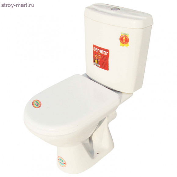 Унитаз-компакт Сенатор-Люкс 2/реж горизонт/выпуск в комплекте сидение дюропласт Santek 1.WH11.0.081 - 4606034068359 Унитаз-компакт Сенатор-Люкс 2/реж горизонт/выпуск в комплекте сидение дюропласт Santek 1.WH11.0.081 - 4606034068359