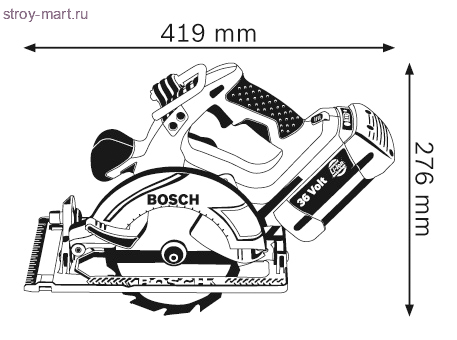 Аккумуляторная циркулярная пила Bosch GKS 36 V-LI Professional - 0601673R02 Аккумуляторная циркулярная пила Bosch GKS 36 V-LI Professional - 0601673R02