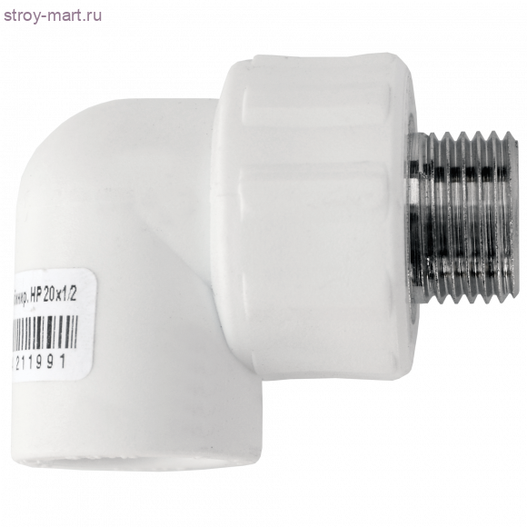 Угольник PP-R комбинированн белый Дн 25x3/4 НР РосТурПласт 10802 - 4640014212028 Угольник PP-R комбинированн белый Дн 25x3/4 НР РосТурПласт 10802 - 4640014212028