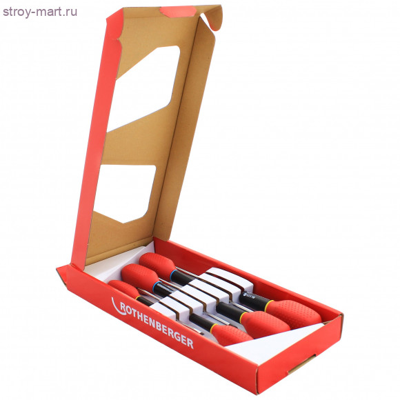 Набор отверток 4 шлицевых, 2 крестовые, 1 индикатор напряжения Rothenberger 32.3126 Набор отверток 4 шлицевых, 2 крестовые, 1 индикатор напряжения Rothenberger 32.3126