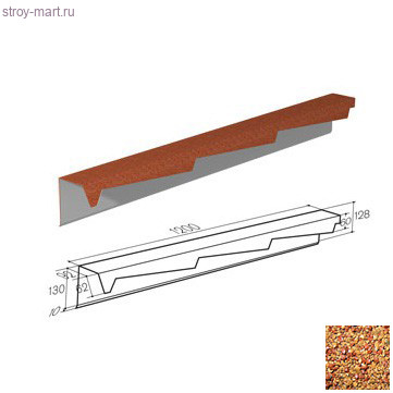 Фронтонная планка резная (левая) Gerard (Rosso 201), L=1,2м - С-000115666 Фронтонная планка резная (левая) Gerard (Rosso 201), L=1,2м - С-000115666