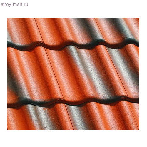 Браас Янтарь рядовая черепица 420х330мм (10 шт/м2) антик красный - С-000116113 Браас Янтарь рядовая черепица 420х330мм (10 шт/м2) антик красный - С-000116113