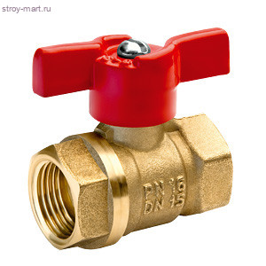 Кран шаровой латунь 11Б27п1 А30/1 Ду 25 ВР/ВР бабочка БАЗ - 007-7575 Кран шаровой латунь 11Б27п1 А30/1 Ду 25 ВР/ВР бабочка БАЗ - 007-7575