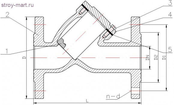 Фильтр сетчатый чугун ФСч Ду 65 Ру16 фл - 036-0439 Фильтр сетчатый чугун ФСч Ду 65 Ру16 фл - 036-0439