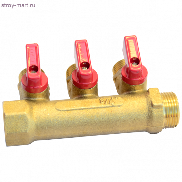 Коллектор латунь синий Ду 3/4х1/2 НР с шаровыми кранами на 4 выхода Faro STC 5766 - 4606034008614 Коллектор латунь синий Ду 3/4х1/2 НР с шаровыми кранами на 4 выхода Faro STC 5766 - 4606034008614