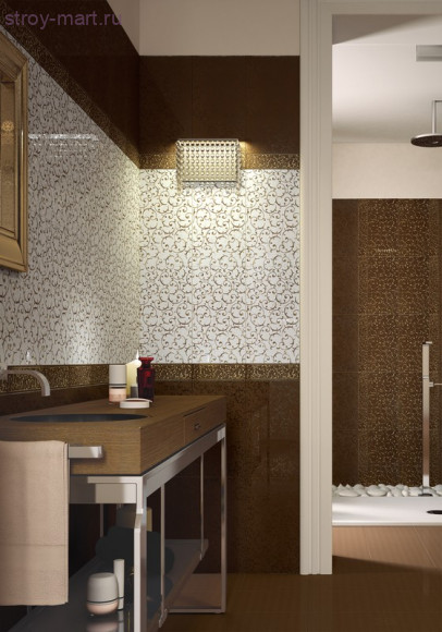 Анастасия Декор орнамент коричневый 1645-0094 25х45 Анастасия Декор орнамент коричневый 1645-0094 25х45