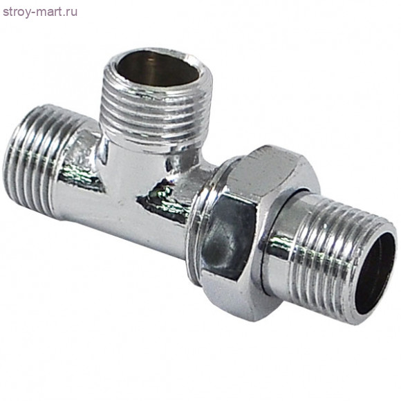 Тройник латунь хром Ду 15 НР/НР/нак. гайка Faro STC 5661 - 4606034006856 Тройник латунь хром Ду 15 НР/НР/нак. гайка Faro STC 5661 - 4606034006856