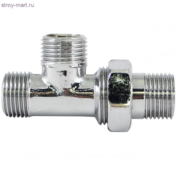 Тройник латунь хром Ду 15 НР/НР/нак. гайка Faro STC 5661 - 4606034006856 Тройник латунь хром Ду 15 НР/НР/нак. гайка Faro STC 5661 - 4606034006856