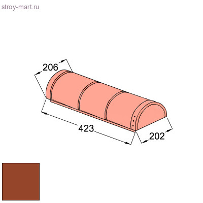 Конек полукруглый конечный Decra Classic/Roman L=423 мм Терракота - С-000113431