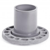 Патрубок гладкий с металлическим фланцем - напорный НПВХ Дн160х150