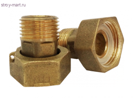Узел присоединительный для водосчетчика латунный Ду40 L=81