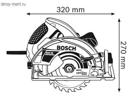 Ручная циркулярная пила Bosch GKS 65 Professional - 601667000 Ручная циркулярная пила Bosch GKS 65 Professional - 601667000