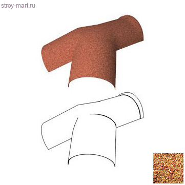 Тройной Y-образный конек 190 (уклон кровли от 30 до 45 град., пластик) Gerard (Rosso 201) - С-000115664 Тройной Y-образный конек 190 (уклон кровли от 30 до 45 град., пластик) Gerard (Rosso 201) - С-000115664