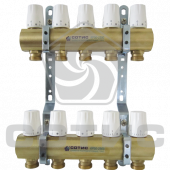 Коллекторные группы латунные с регулировочными клапанами серии СОТИС КГ03-50-2500 - КГ03-50-2505-20НР Коллекторные группы латунные с регулировочными клапанами серии СОТИС КГ03-50-2500 - КГ03-50-2505-20НР