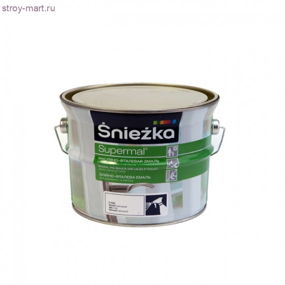 Эмаль универсальная «Supermal» белая, масляно-фталевая, алкидная 2,5 л. «Sniezka» / Польша - С-000085237 Эмаль универсальная «Supermal» белая, масляно-фталевая, алкидная 2,5 л. «Sniezka» / Польша - С-000085237