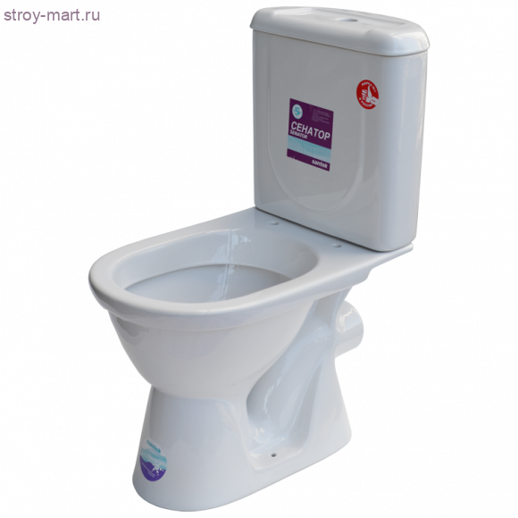Унитаз-компакт Сенатор белый 2/реж козырьковый горизонт/выпуск в комплекте сидение дюропласт Santek 1.WH11.1.823 - 4606034156704 Унитаз-компакт Сенатор белый 2/реж козырьковый горизонт/выпуск в комплекте сидение дюропласт Santek 1.WH11.1.823 - 4606034156704