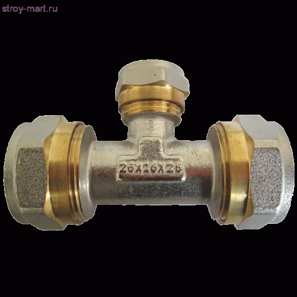 Тройник переходной МП латунь Faro Дн 26х16х26 обжим STC 6425 никель - 4606034040188 Тройник переходной МП латунь Faro Дн 26х16х26 обжим STC 6425 никель - 4606034040188