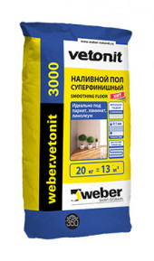 Наливной Пол Weber.Vetonit 3000, (0-5мм) 20 кг (54 шт/под), Россия 1012526 - С-000125034