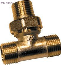 Тройник латунь хром Ду 15 ВР/НР/нак. Гайка Faro STC 5669 - 4606034006917 Тройник латунь хром Ду 15 ВР/НР/нак. Гайка Faro STC 5669 - 4606034006917