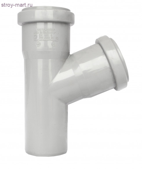 Тройник PP-H серый Дн 110х110х67,5° б/нап в комплекте Ostendorf 115300 - 4052836153005 Тройник PP-H серый Дн 110х110х67,5° б/нап в комплекте Ostendorf 115300 - 4052836153005