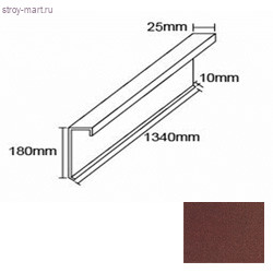 Фасадная планка Feroof L=1340 мм Red 2090 - С-000113638 Фасадная планка Feroof L=1340 мм Red 2090 - С-000113638