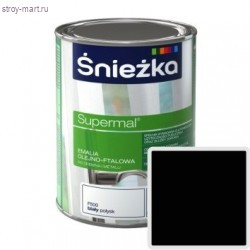 Эмаль универсальная «Supermal» черная, масляно-фталевая 0,8 л. (8 шт/уп.) «Sniezka» / Польша - С-000094194 Эмаль универсальная «Supermal» черная, масляно-фталевая 0,8 л. (8 шт/уп.) «Sniezka» / Польша - С-000094194