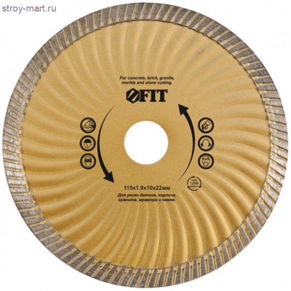 Диск алмазный «FIT» турбо сухая и влажная резка 180х22мм / 37525 - С-000111004 Диск алмазный «FIT» турбо сухая и влажная резка 180х22мм / 37525 - С-000111004