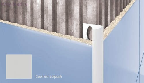 Профиль для плитки CEZAR внешний 7мм светло-серый Профиль для плитки CEZAR внешний 7мм светло-серый