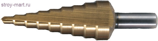 Сверло ступенчатое HSS,15ступеней,ф4-32мм,1шт,хв-10мм 3 Flat,TiN Coated - D-40135 Сверло ступенчатое HSS,15ступеней,ф4-32мм,1шт,хв-10мм 3 Flat,TiN Coated - D-40135