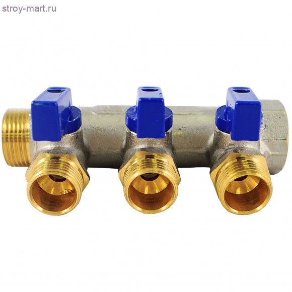 Коллектор латунь никель Ду 3/4х1/2 НР на 4 выхода Faro STC 5750 - 4606034008379 Коллектор латунь никель Ду 3/4х1/2 НР на 4 выхода Faro STC 5750 - 4606034008379