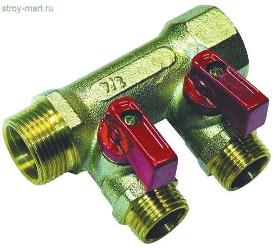 Коллектор латунь никель Ду 3/4х1/2 НР на 4 выхода Faro STC 5750 - 4606034008379 Коллектор латунь никель Ду 3/4х1/2 НР на 4 выхода Faro STC 5750 - 4606034008379