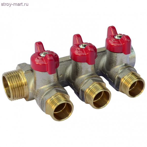 Коллектор латунь никель Ду 3/4х1/2 НР на 4 выхода Faro STC 5750 - 4606034008379 Коллектор латунь никель Ду 3/4х1/2 НР на 4 выхода Faro STC 5750 - 4606034008379