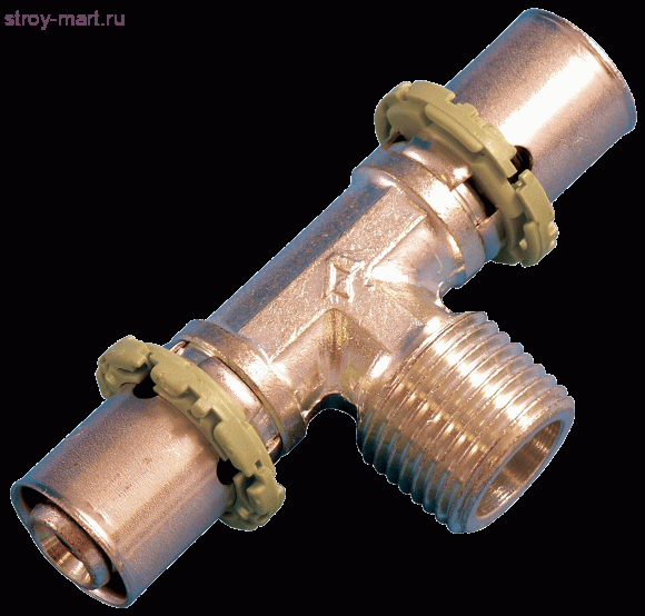 Тройник МП латунь Дн 20х1/2х20 НР пресс Comap 734ECE - 027-0476 Тройник МП латунь Дн 20х1/2х20 НР пресс Comap 734ECE - 027-0476