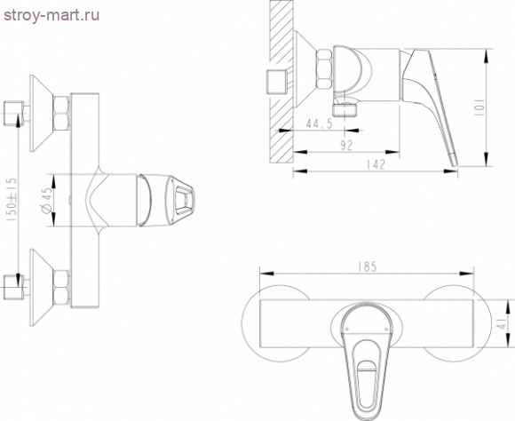 Cмеситель для ванной комнаты для душа - F948162C-01 Cмеситель для ванной комнаты для душа - F948162C-01