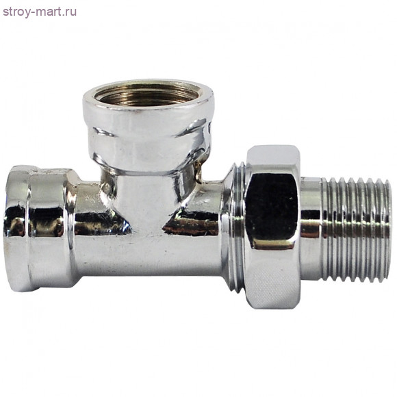 Тройник латунь хром Ду 15 ВР/ВР/нак. гайка Faro STC 5665 - 4606034006900 Тройник латунь хром Ду 15 ВР/ВР/нак. гайка Faro STC 5665 - 4606034006900