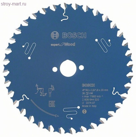 Цирк диск Expert for Wood 160x20x2.6/1.6x36T - 2608644020 Цирк диск Expert for Wood 160x20x2.6/1.6x36T - 2608644020