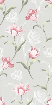 Норфолк Плитка настенная Цветы серый 11084T 30х60 Норфолк Плитка настенная Цветы серый 11084T 30х60