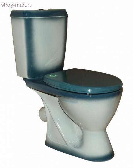 Унитаз-компакт Ресса зеленый декор косой выпуск в комплекте Кировская Керамика - 4606034156940