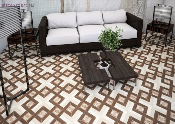 Фьюжн Плитка напольная на белом коричневая ПГ3ФЖ004 41,8х41,8 Фьюжн Плитка напольная на белом коричневая ПГ3ФЖ004 41,8х41,8