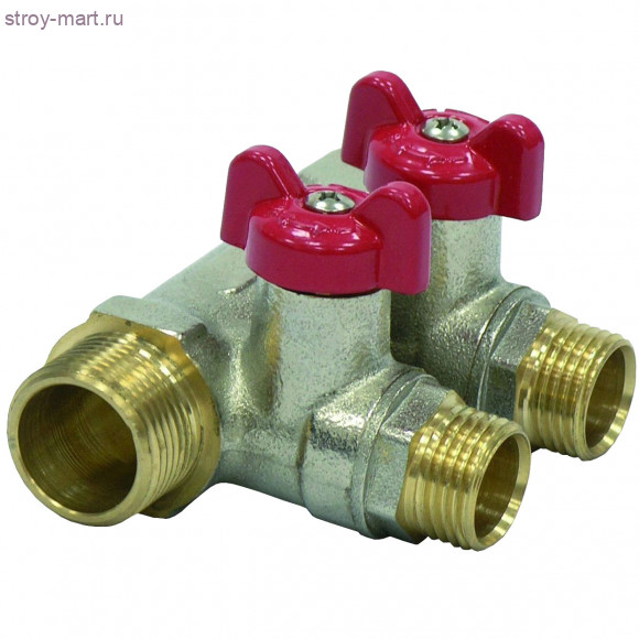 Коллектор латунь никель Ду 1х1/2 НР на 2 выхода Faro STC 5752 - 4606034008386 Коллектор латунь никель Ду 1х1/2 НР на 2 выхода Faro STC 5752 - 4606034008386