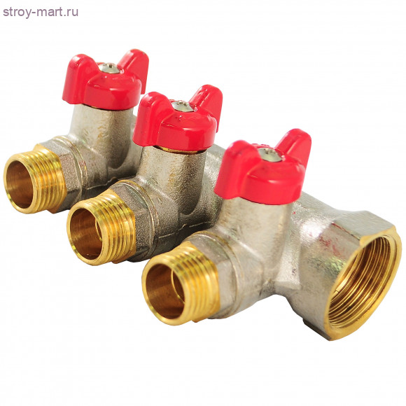 Коллектор латунь никель Ду 1х1/2 НР на 2 выхода Faro STC 5752 - 4606034008386 Коллектор латунь никель Ду 1х1/2 НР на 2 выхода Faro STC 5752 - 4606034008386