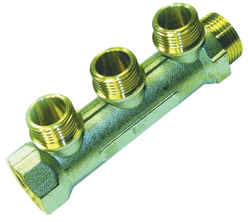 Коллектор латунь никель Ду 1х1/2 НР на 2 выхода Faro STC 5752 - 4606034008386 Коллектор латунь никель Ду 1х1/2 НР на 2 выхода Faro STC 5752 - 4606034008386